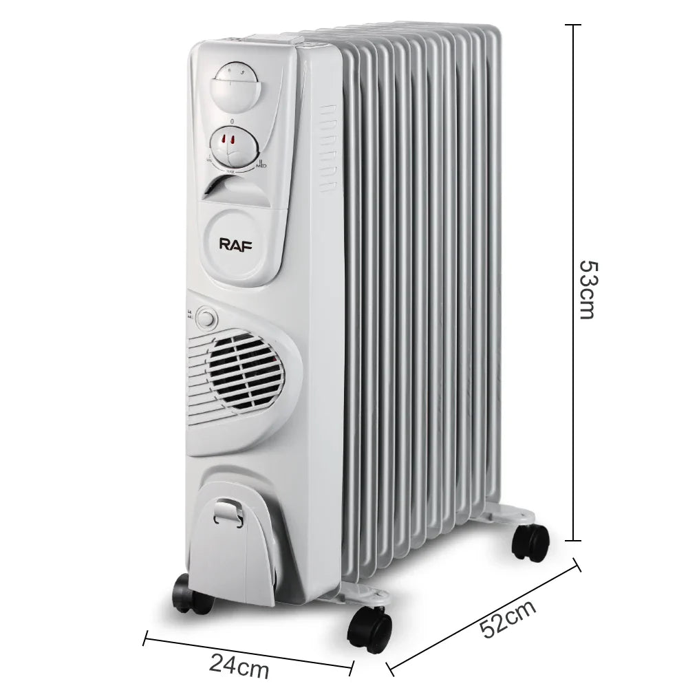 KTX-078611 2900W Oil Filled Radiator with Adjustable Thermostat for Fast and Quiet Whole-Room Heating