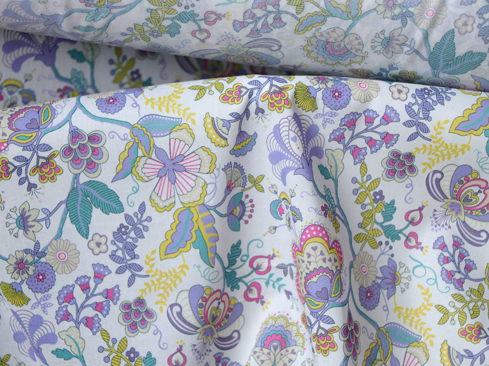 KTX-078675 Long Cotton Printed Fabric - Digital Floral Design for Women's Summer Clothing