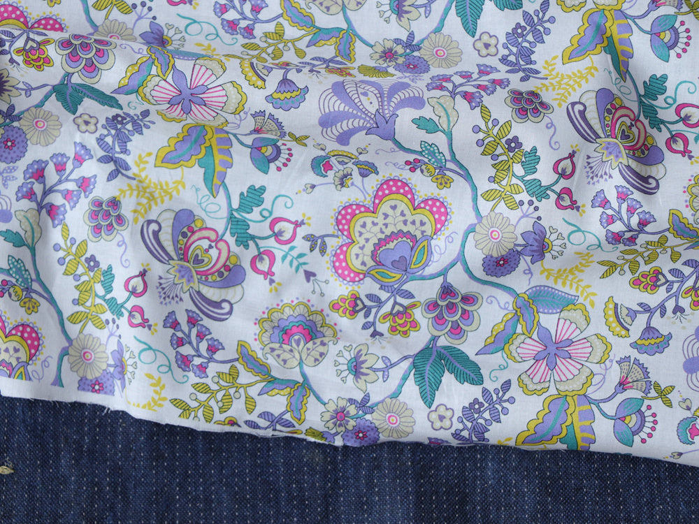 KTX-078675 Long Cotton Printed Fabric - Digital Floral Design for Women's Summer Clothing