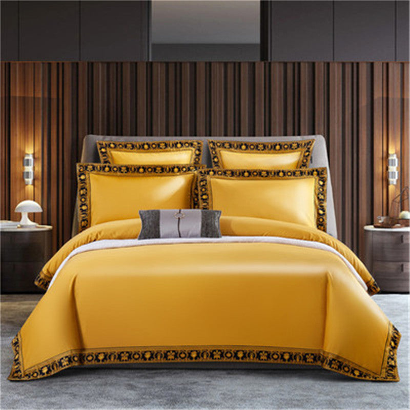 KTX-079763 Digital Style Long-Staple Cotton 4-Piece Quilt Cover Set for 1.5m, 1.8m, and 2.0m Beds