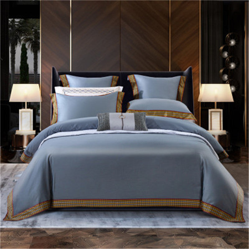 KTX-079763 Digital Style Long-Staple Cotton 4-Piece Quilt Cover Set for 1.5m, 1.8m, and 2.0m Beds