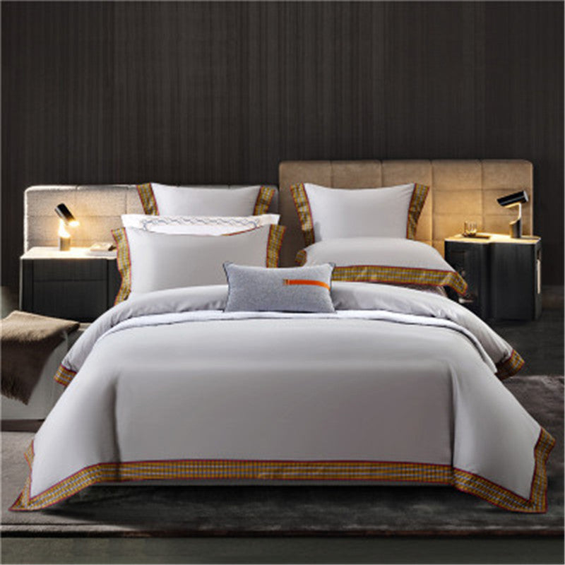 KTX-079763 Digital Style Long-Staple Cotton 4-Piece Quilt Cover Set for 1.5m, 1.8m, and 2.0m Beds