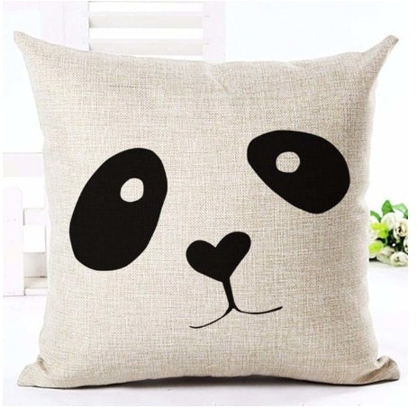 KTX-079827 Nordic Style Black and White Letter Pillowcase - Soft Short Plush Cushion Cover 45x45cm