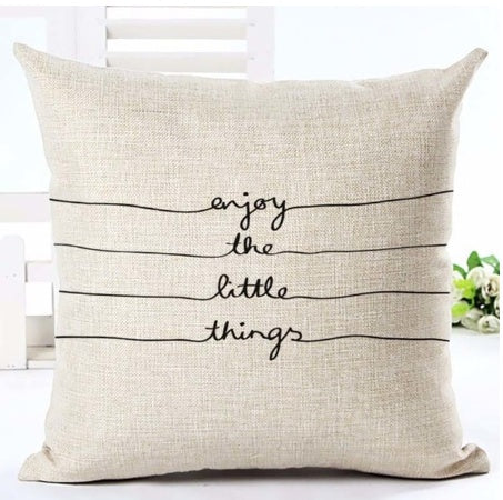 KTX-079827 Nordic Style Black and White Letter Pillowcase - Soft Short Plush Cushion Cover 45x45cm