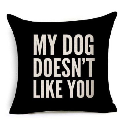 KTX-079827 Nordic Style Black and White Letter Pillowcase - Soft Short Plush Cushion Cover 45x45cm