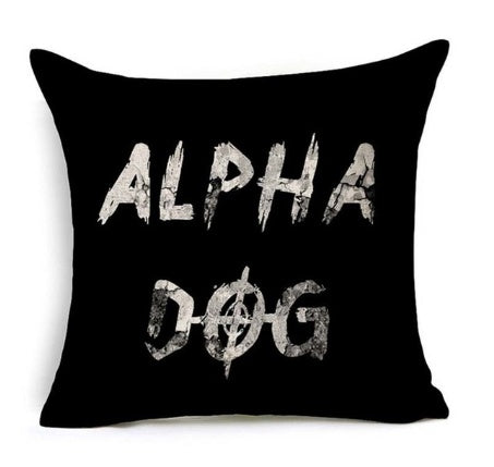 KTX-079827 Nordic Style Black and White Letter Pillowcase - Soft Short Plush Cushion Cover 45x45cm