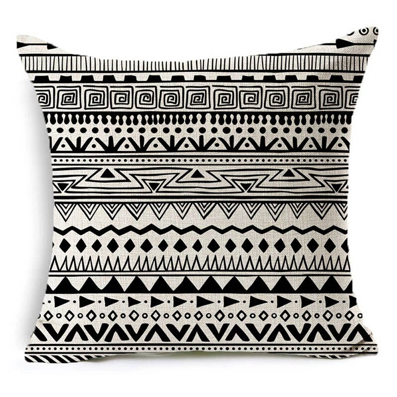 KTX-079827 Nordic Style Black and White Letter Pillowcase - Soft Short Plush Cushion Cover 45x45cm