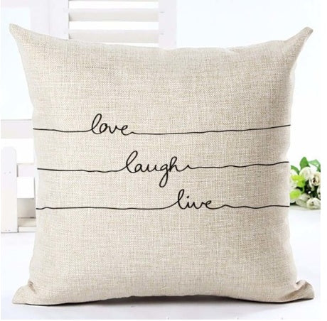 KTX-079827 Nordic Style Black and White Letter Pillowcase - Soft Short Plush Cushion Cover 45x45cm