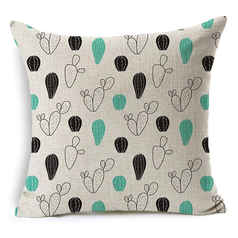 KTX-079827 Nordic Style Black and White Letter Pillowcase - Soft Short Plush Cushion Cover 45x45cm