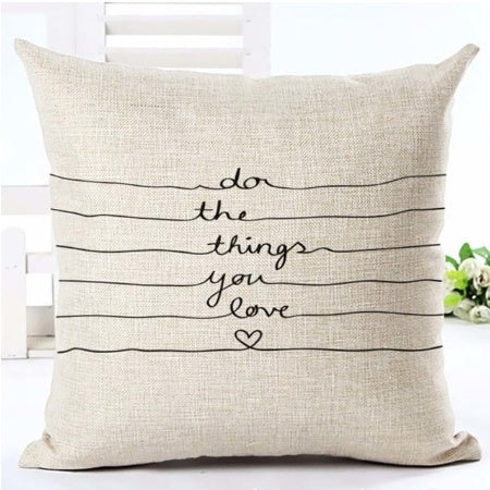 KTX-079827 Nordic Style Black and White Letter Pillowcase - Soft Short Plush Cushion Cover 45x45cm