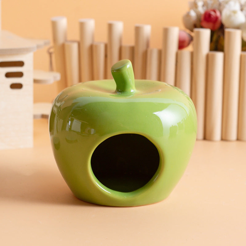 KTX-080275 Ceramic Hamster Nest Shelter for All Seasons - Available in Red and Green