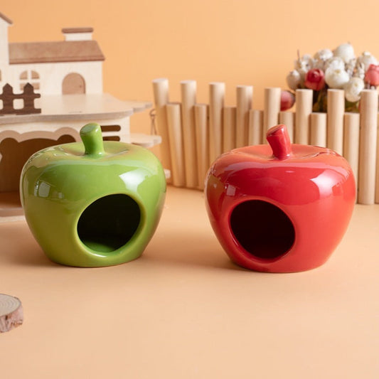 KTX-080275 Ceramic Hamster Nest Shelter for All Seasons - Available in Red and Green