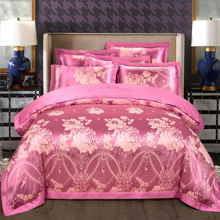 KTX-081299 Cotton Satin 4-Piece Quilt Cover Set for 1.5m Wide Bed – Includes Quilt 200x230 cm