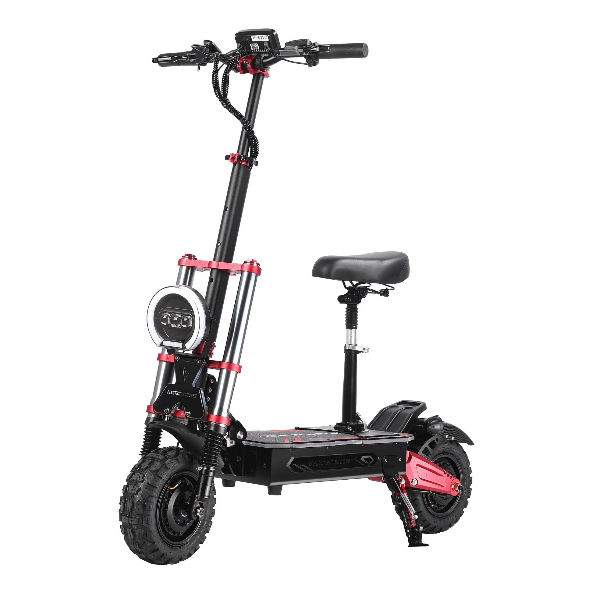 KTX-083795 High Power 6000W Dual Motor Electric Scooter with Bluetooth and Full Suspension, 100-120KM Range, Foldable Design