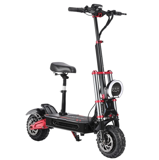 KTX-083795 High Power 6000W Dual Motor Electric Scooter with Bluetooth and Full Suspension, 100-120KM Range, Foldable Design
