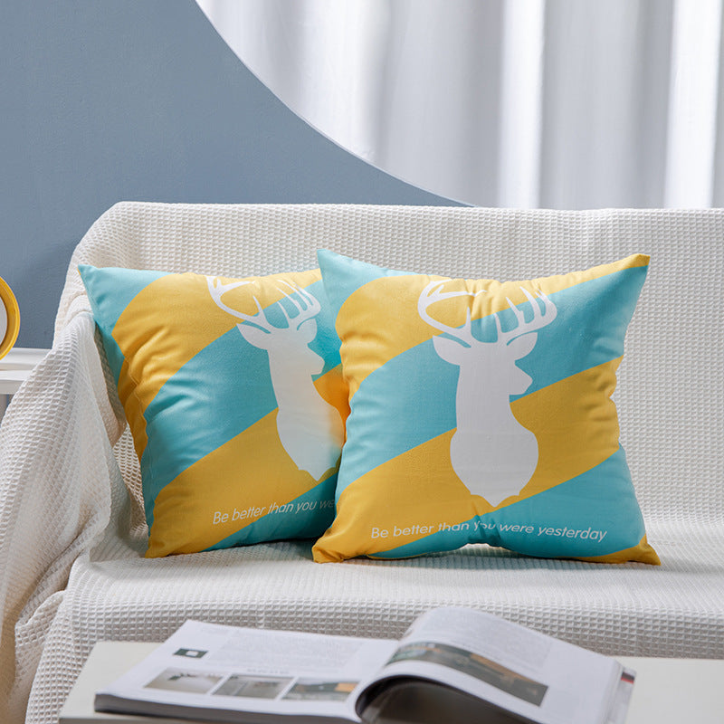 KTX-084755 Flamingo Rich Velvet Pillow with PP Cotton Filling, Nordic Style, 45x45CM