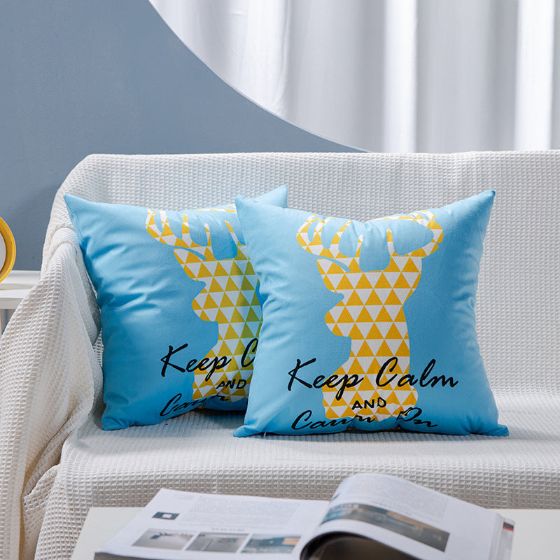 KTX-084755 Flamingo Rich Velvet Pillow with PP Cotton Filling, Nordic Style, 45x45CM