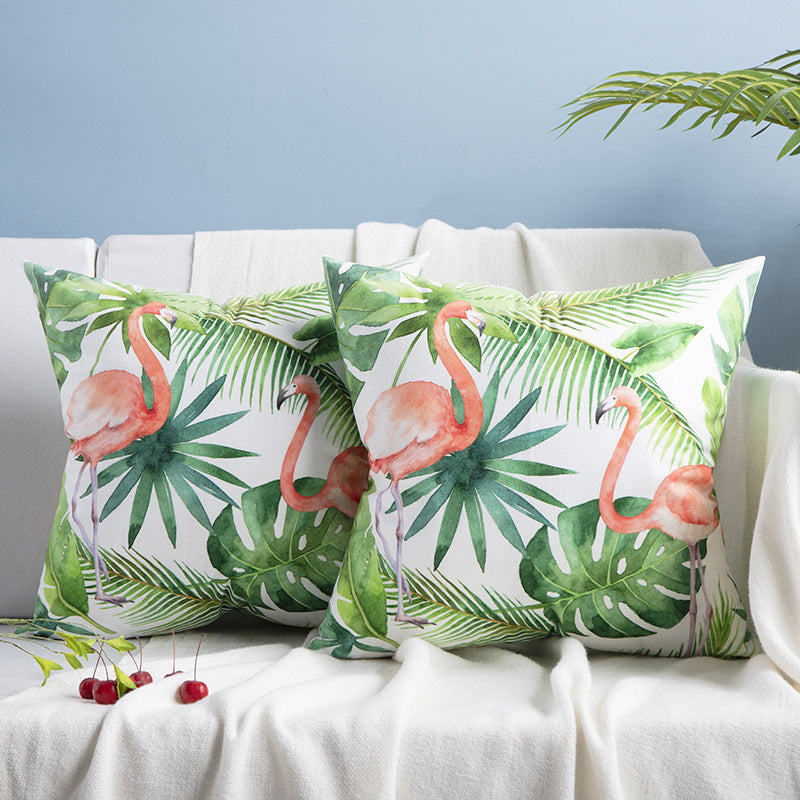 KTX-084755 Flamingo Rich Velvet Pillow with PP Cotton Filling, Nordic Style, 45x45CM