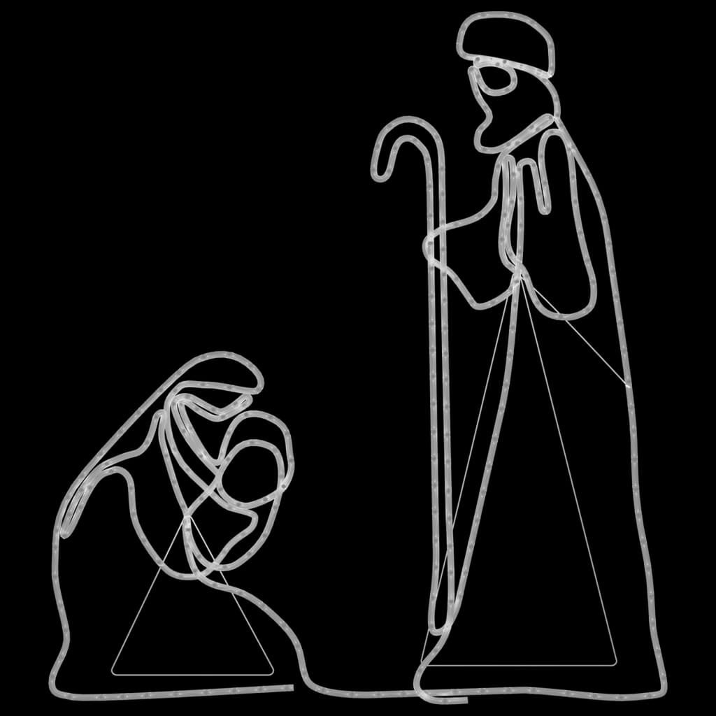 KTX-085395 LED Christmas Silhouette Decoration of Mary and Joseph - Multicolor Lights, 264 LEDs, 40x55 cm