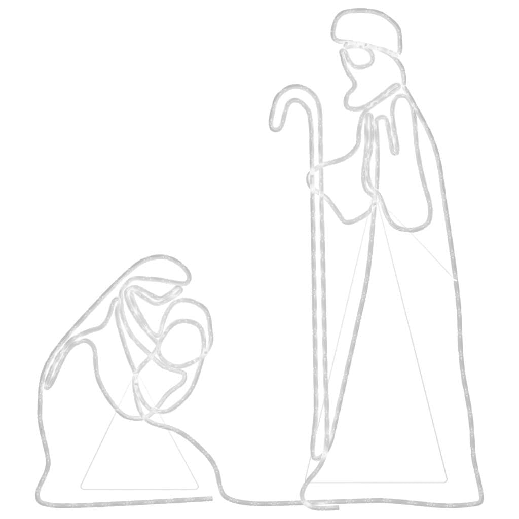 KTX-085395 LED Christmas Silhouette Decoration of Mary and Joseph - Multicolor Lights, 264 LEDs, 40x55 cm