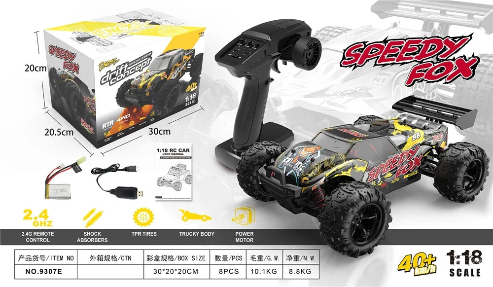 KTX-086419 1:18 Off-Road Remote Control 4x4 Electric Drift Truck for Kids - High Speed Racing Model