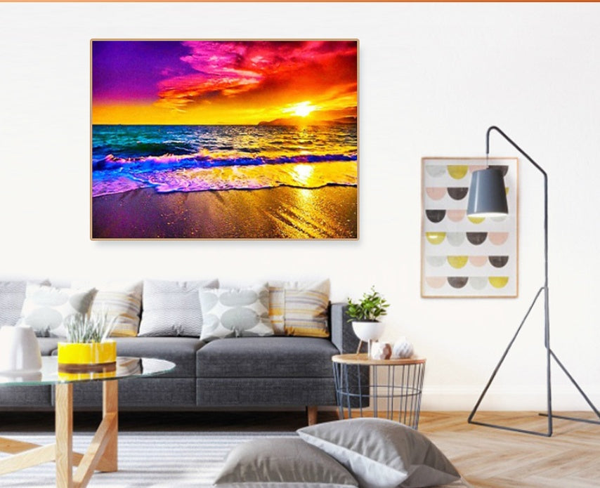 KTX-086675 Abstract Butterfly Decorative Painting - Modern Linen Digital Oil Art, Butterfly Landscape, Available Sizes 30x40cm & 40x50cm