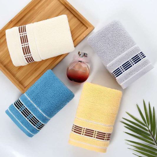 KTX-087315 Soft Absorbent Cotton Face Towel in Yellow, Blue, or Gray