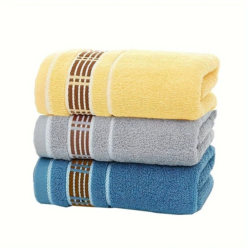 KTX-087315 Soft Absorbent Cotton Face Towel in Yellow, Blue, or Gray