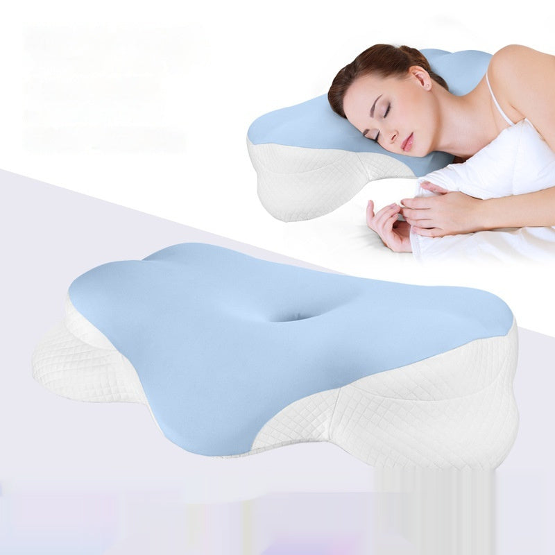 KTX-087699 Slow Rebound Cloud Memory Foam Pillow - Light Blue and Lavender Purple, 64x35x13cm
