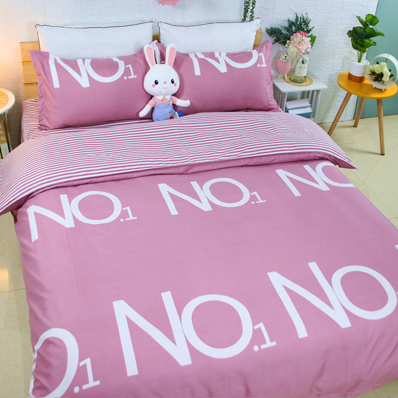 KTX-087891 Cotton Cartoon Quilt Cover Set for Dormitory - Single to King Sizes Available