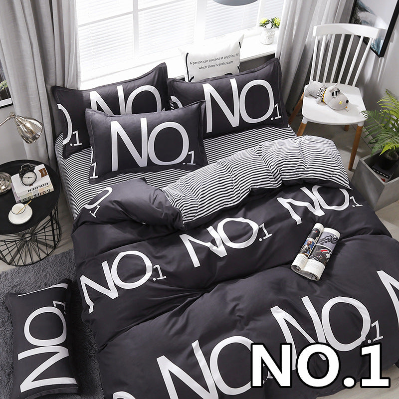 KTX-087891 Cotton Cartoon Quilt Cover Set for Dormitory - Single to King Sizes Available