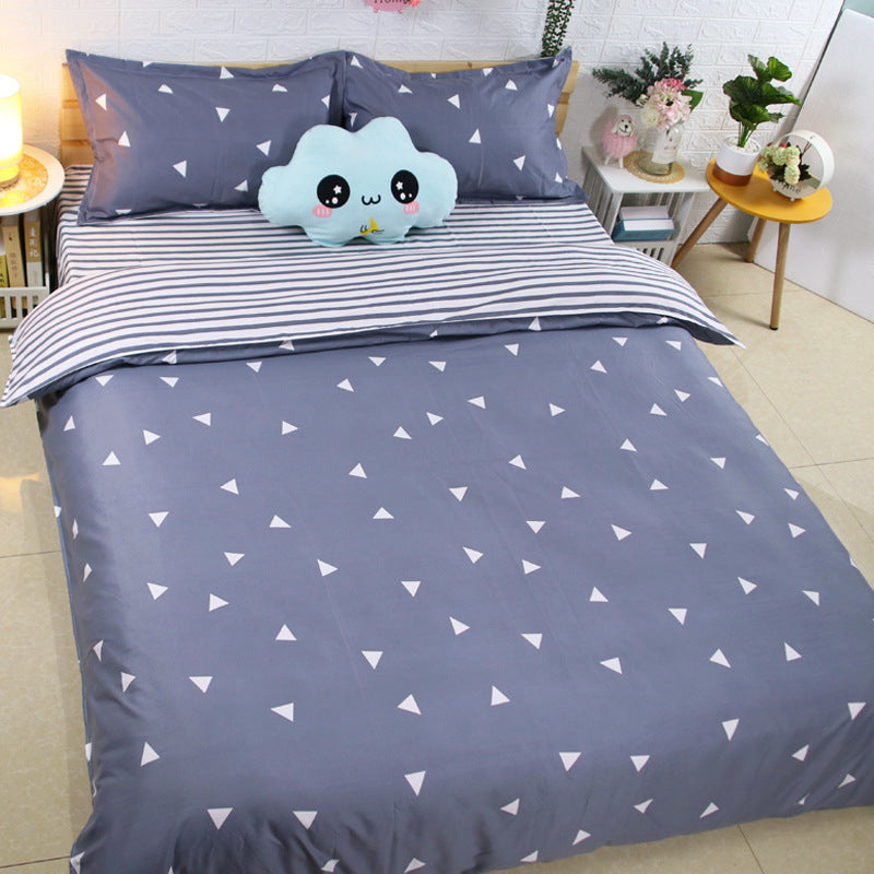 KTX-087891 Cotton Cartoon Quilt Cover Set for Dormitory - Single to King Sizes Available