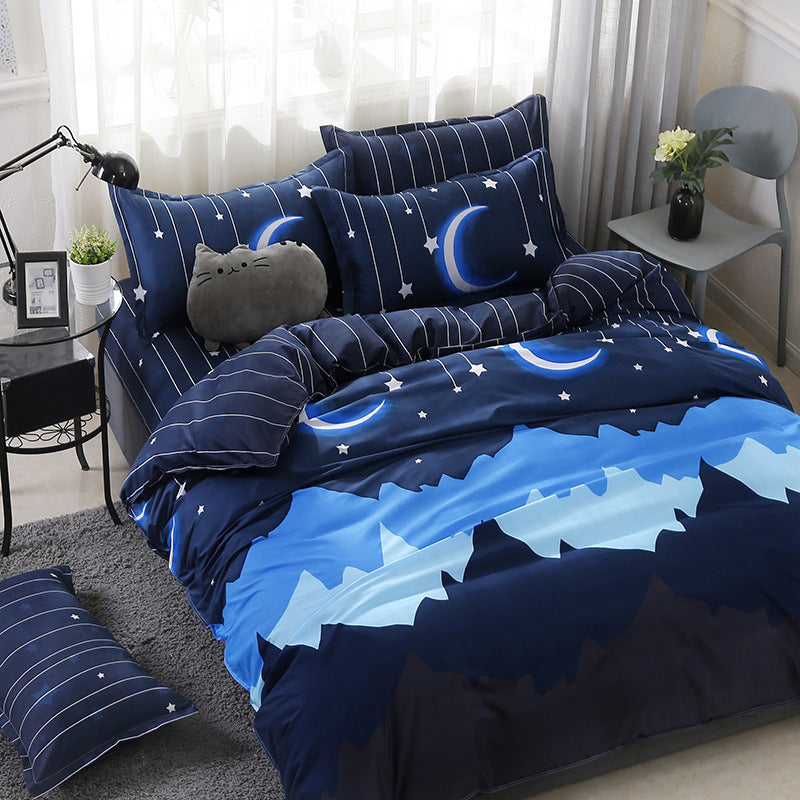 KTX-087891 Cotton Cartoon Quilt Cover Set for Dormitory - Single to King Sizes Available