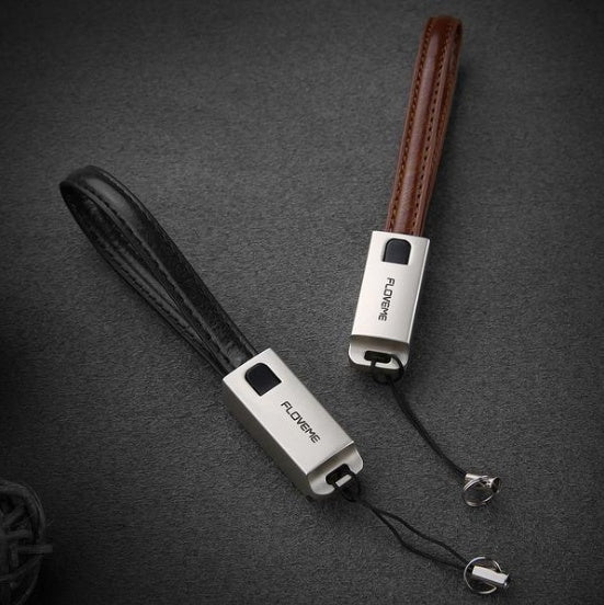 KTX-087955 Leather & Zinc Alloy USB-C Charging Cable for iPhone - 2.1A, 14cm Length, Apple Lightning Interface - Red, Black, Brown Options