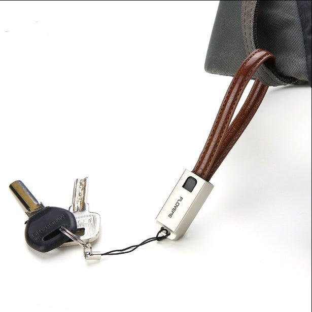 KTX-087955 Leather & Zinc Alloy USB-C Charging Cable for iPhone - 2.1A, 14cm Length, Apple Lightning Interface - Red, Black, Brown Options