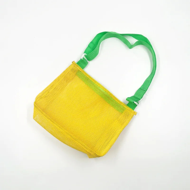 KTX-088147 Children's Rectangular Toy Storage Bag - Lightweight Mesh Beach & Travel Organizer 20x24x8cm