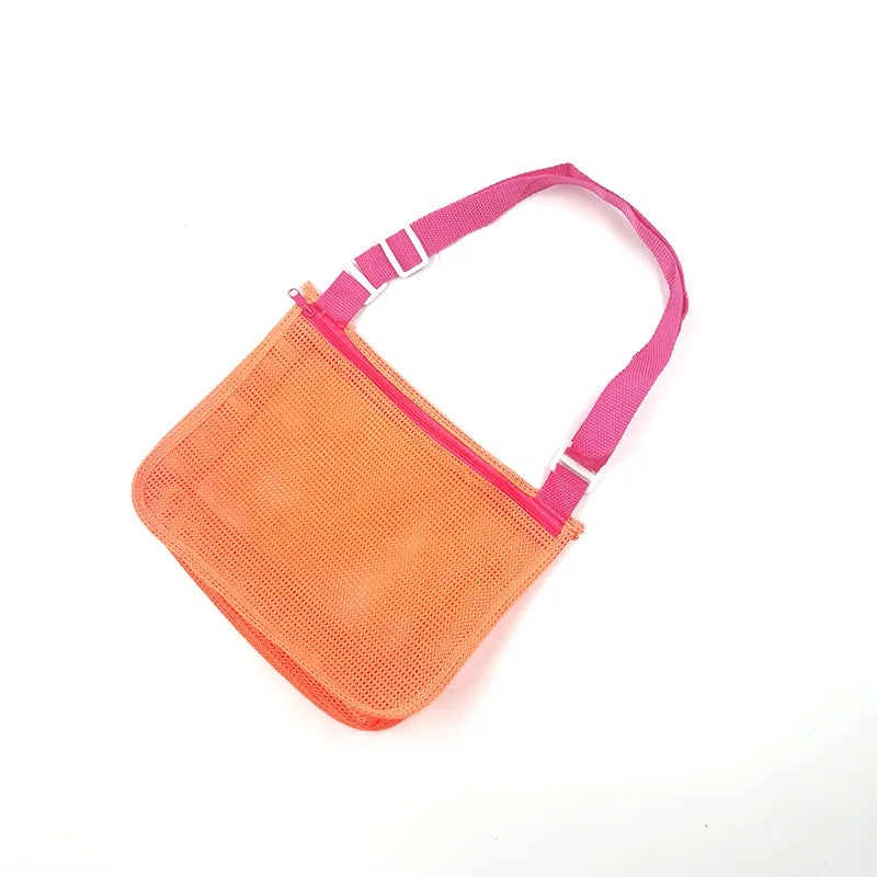 KTX-088147 Children's Rectangular Toy Storage Bag - Lightweight Mesh Beach & Travel Organizer 20x24x8cm