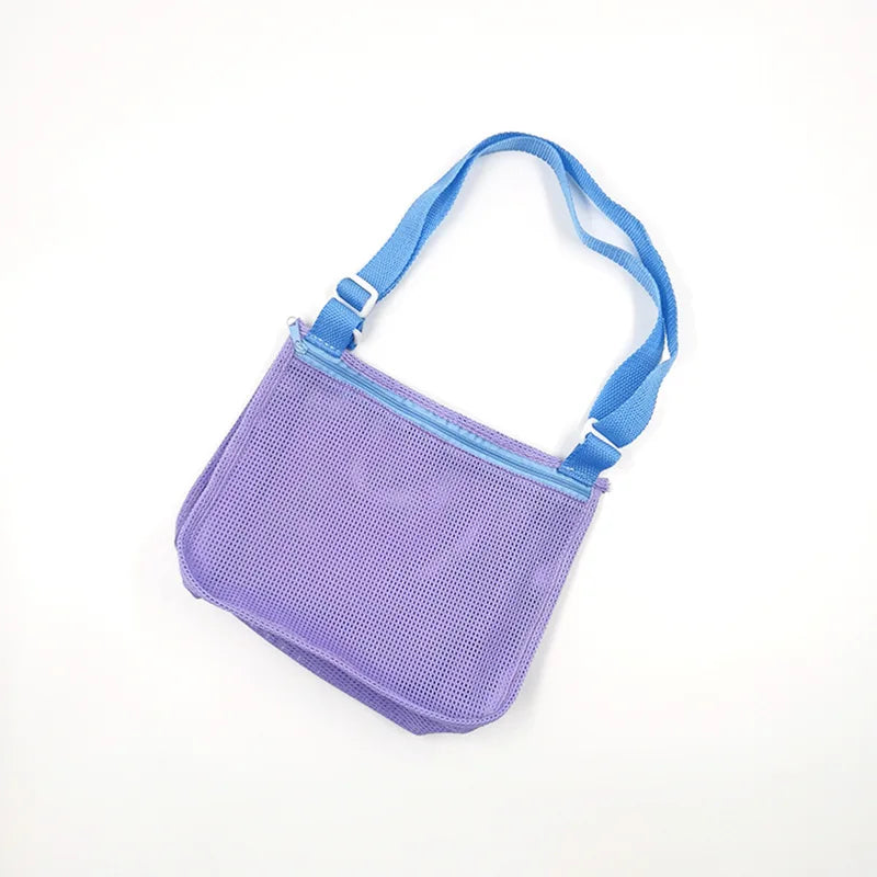 KTX-088147 Children's Rectangular Toy Storage Bag - Lightweight Mesh Beach & Travel Organizer 20x24x8cm