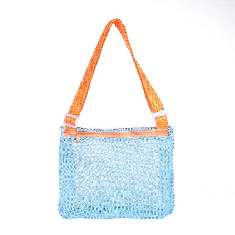 KTX-088147 Children's Rectangular Toy Storage Bag - Lightweight Mesh Beach & Travel Organizer 20x24x8cm