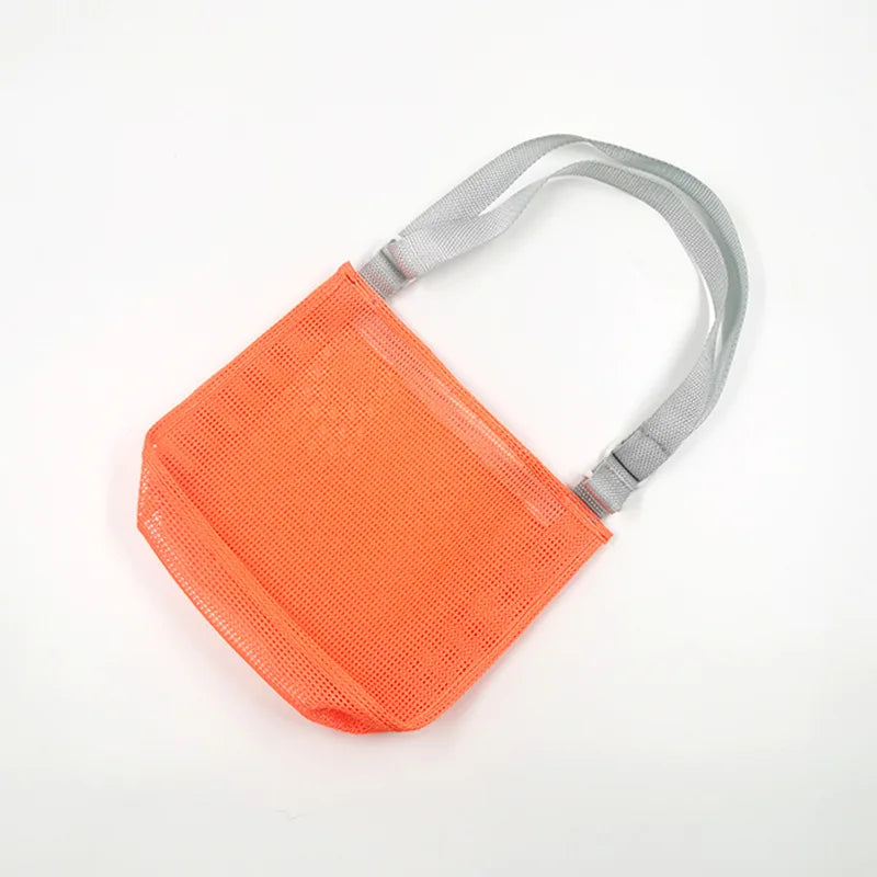 KTX-088147 Children's Rectangular Toy Storage Bag - Lightweight Mesh Beach & Travel Organizer 20x24x8cm