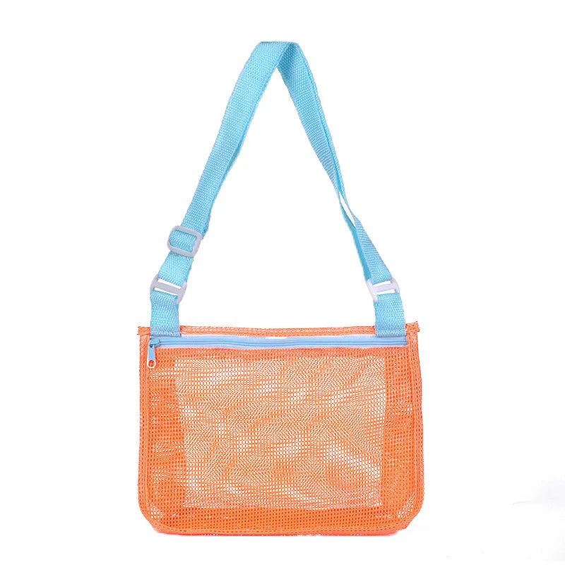 KTX-088147 Children's Rectangular Toy Storage Bag - Lightweight Mesh Beach & Travel Organizer 20x24x8cm