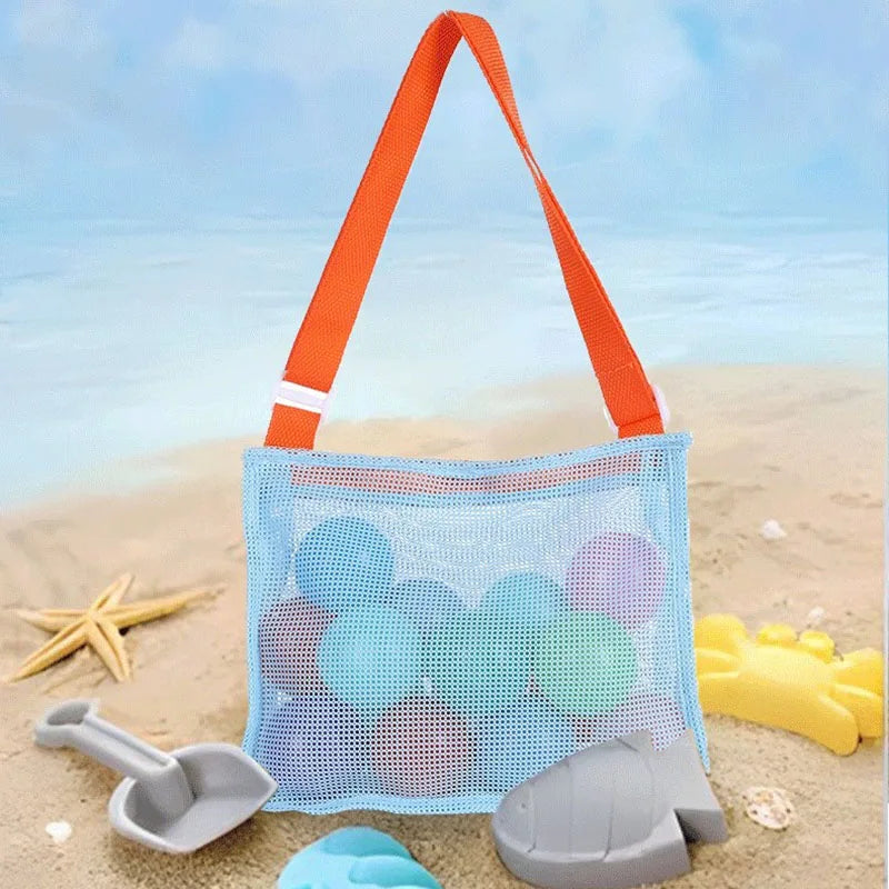 KTX-088147 Children's Rectangular Toy Storage Bag - Lightweight Mesh Beach & Travel Organizer 20x24x8cm