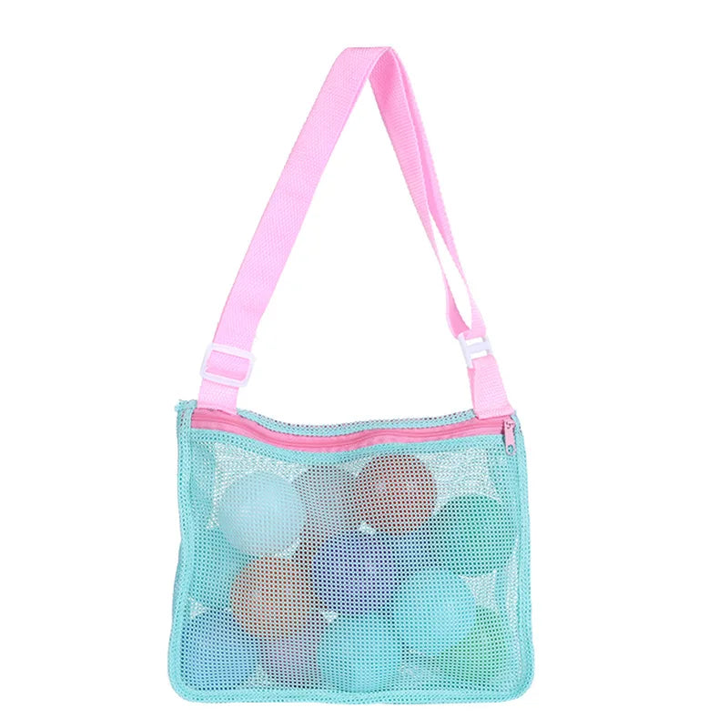 KTX-088147 Children's Rectangular Toy Storage Bag - Lightweight Mesh Beach & Travel Organizer 20x24x8cm