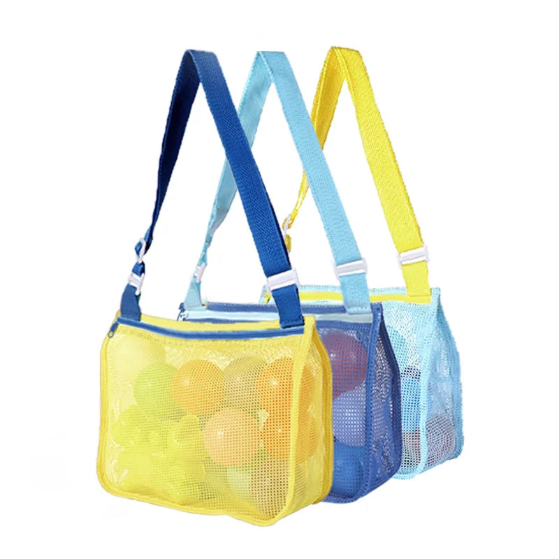 KTX-088147 Children's Rectangular Toy Storage Bag - Lightweight Mesh Beach & Travel Organizer 20x24x8cm