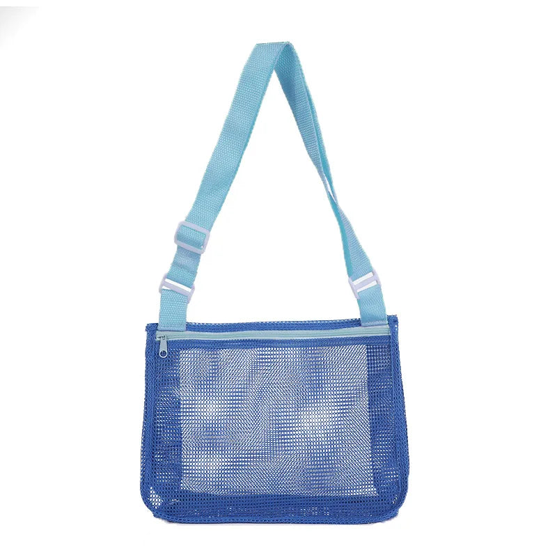 KTX-088147 Children's Rectangular Toy Storage Bag - Lightweight Mesh Beach & Travel Organizer 20x24x8cm