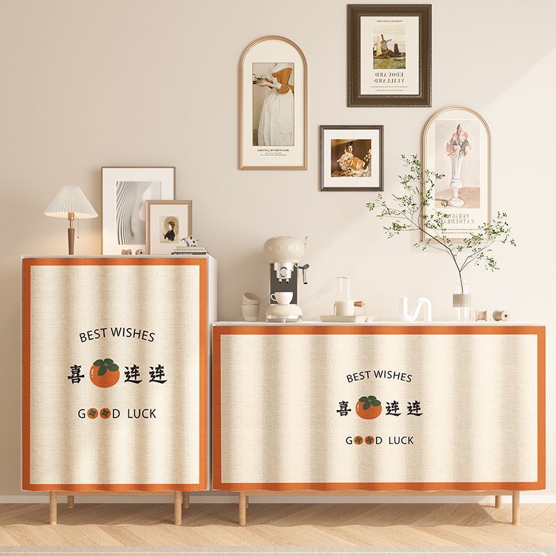 KTX-088595 Punch-Free Kitchen Door Curtain in Flannel – Cartoon Anime Designs, Multiple Sizes Available