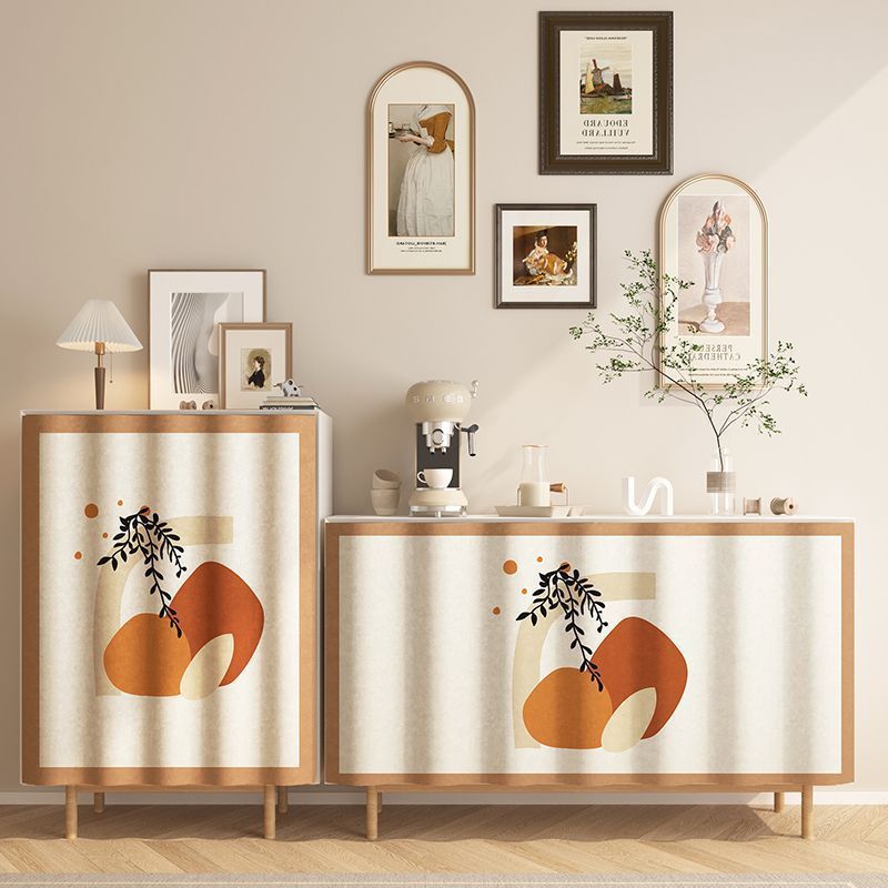 KTX-088595 Punch-Free Kitchen Door Curtain in Flannel – Cartoon Anime Designs, Multiple Sizes Available