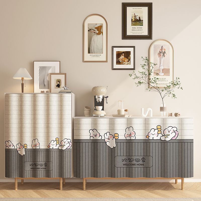 KTX-088595 Punch-Free Kitchen Door Curtain in Flannel – Cartoon Anime Designs, Multiple Sizes Available