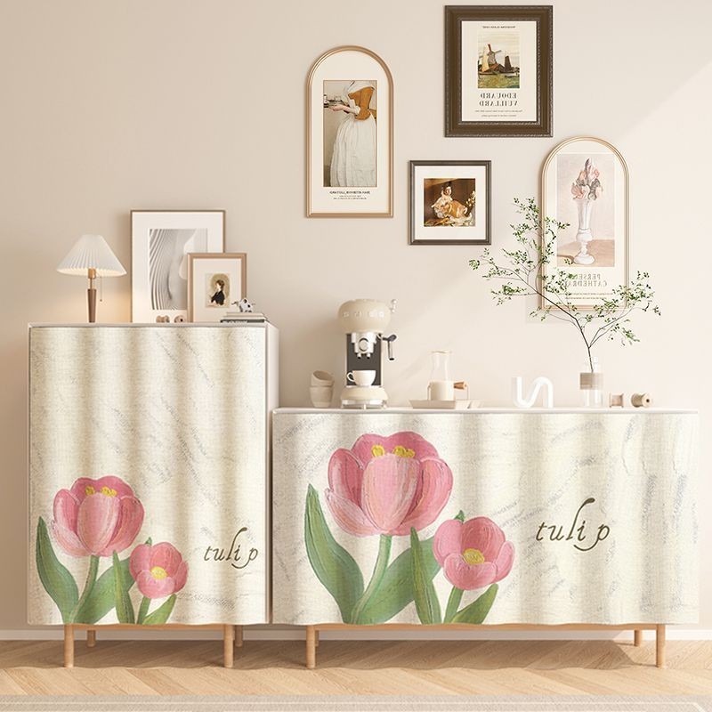 KTX-088595 Punch-Free Kitchen Door Curtain in Flannel – Cartoon Anime Designs, Multiple Sizes Available