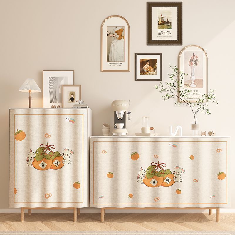 KTX-088595 Punch-Free Kitchen Door Curtain in Flannel – Cartoon Anime Designs, Multiple Sizes Available